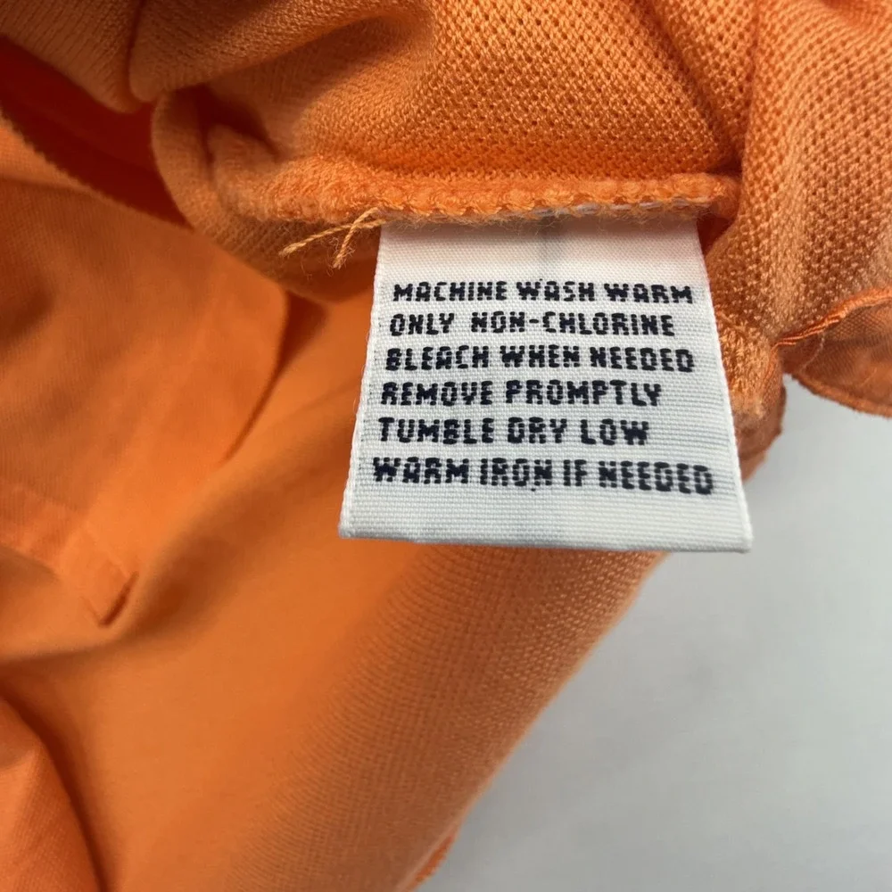 Polo Ralph Lauren Mens M Orange Mercerized Pima Mesh Big Pony Polo Shirt